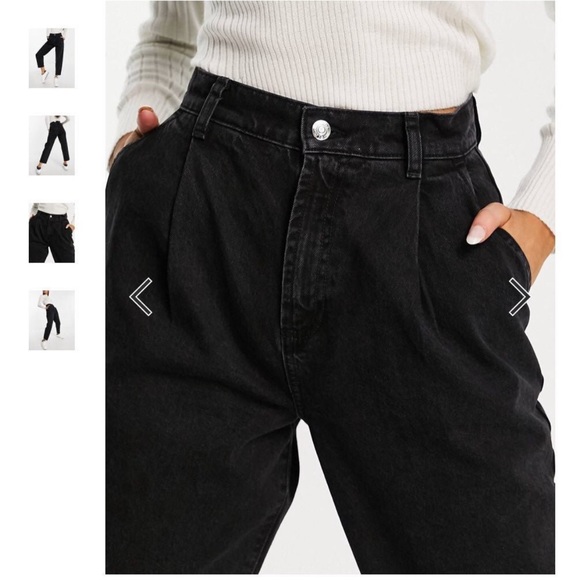 ASOS NWT high waist black tapered jeans - Picture 3 of 3